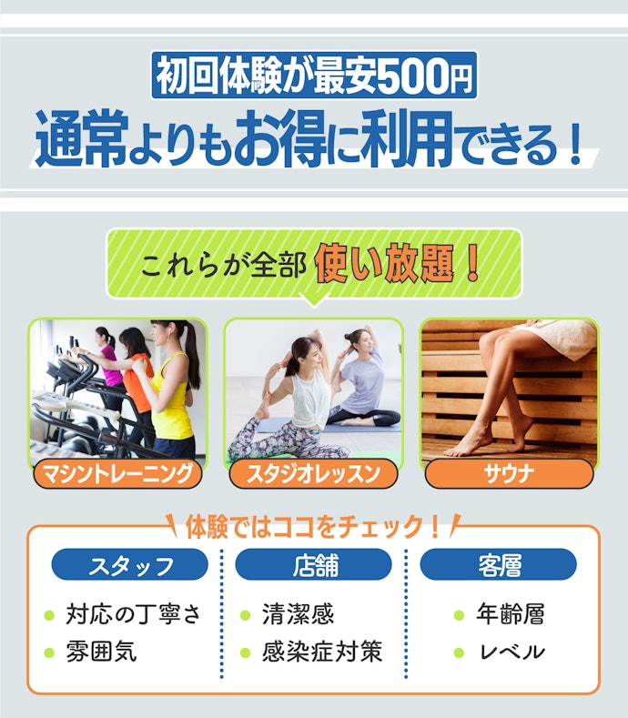 入会前に体験しよう!スタッフや通う人の雰囲気を確認できる