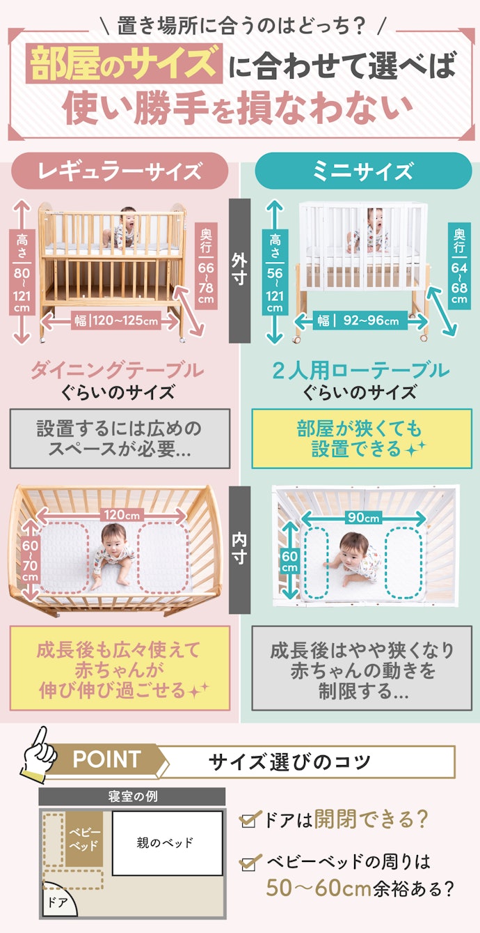 ① 大きさは2種類!置き場所の広さに合わせて選ぼう
