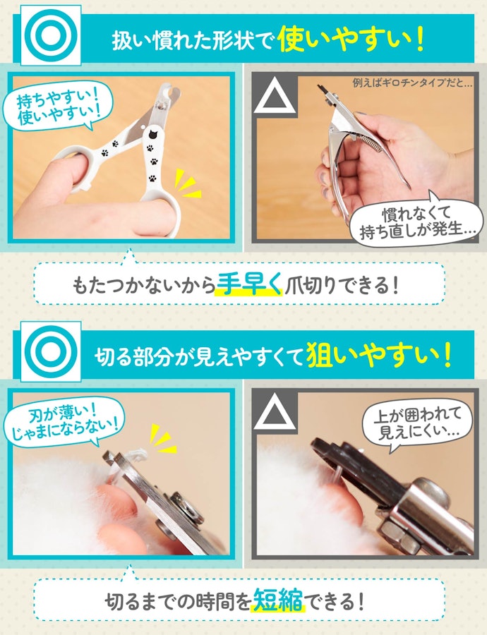 爪の悩みがない猫なら、使いやすいハサミタイプがベター
