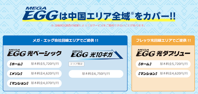 ①メガ・エッグ光の提供エリアをチェック!