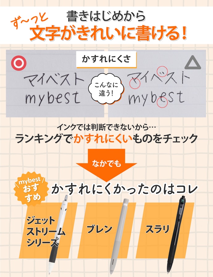 インクが出ないストレスを減らす!文字がかすれにくいものを選ぼう