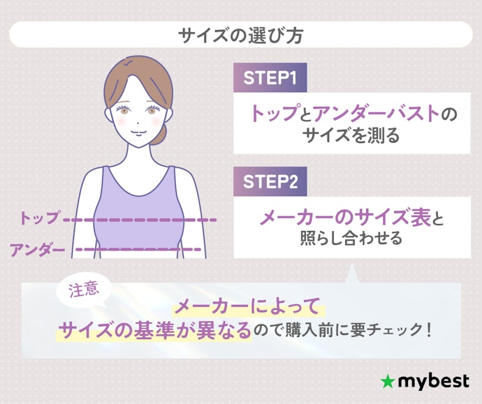まずはメーカー表記を見て自分に合うサイズを確認しよう