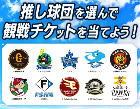 JCBオリジナルシリーズを利用するとプロ野球観戦チケットが当たる