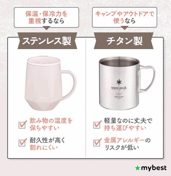 本体の素材ごとの違いを確認して自分に合ったものを選ぼう