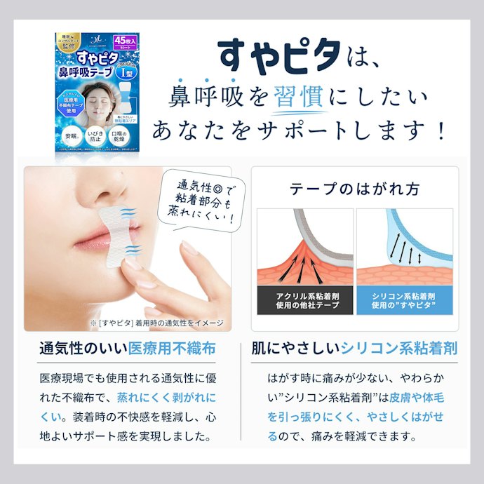 肌トラブルを防ぐために、通気性や剥がしやすさもチェックしよう