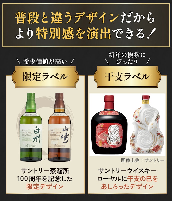 贈り物用なら、特別ラベルのジャパニーズウイスキーがおすすめ