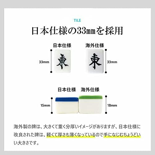 自動卓の牌サイズは28mmが標準。見やすい30mm以上も便利