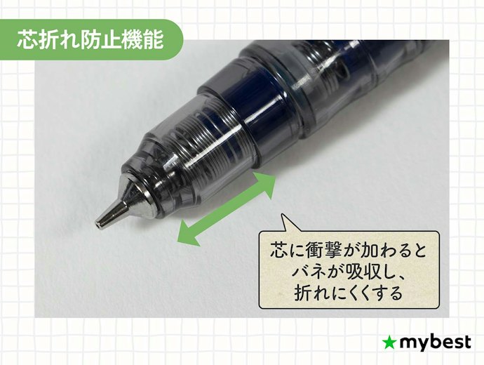 細いからこそ、芯の折れにくい工夫があるものを選ぼう