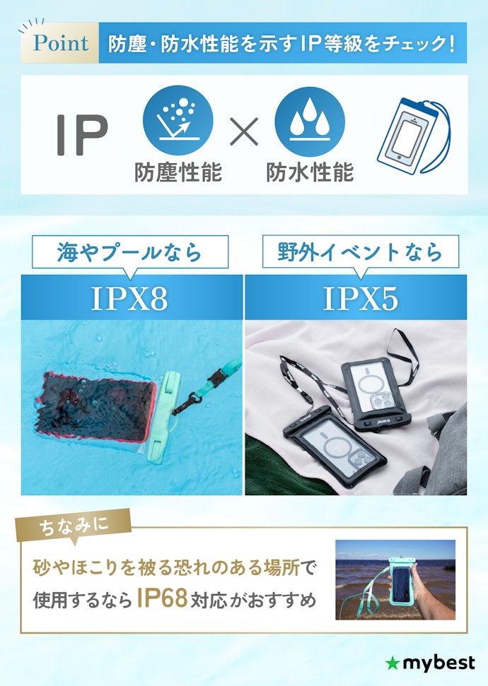 用途に合わせて防水性能で選ぼう