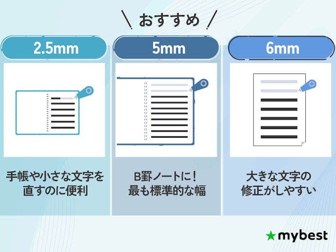 使用しているノートの幅に合わせて選ぼう