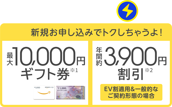 日産でんきへ新規加入すると基本料金最大26%割引&最大10,000円分のギフト券がもらえる