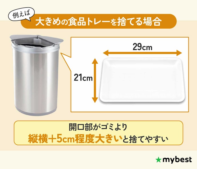 ④ 開口部が大きいゴミ箱を選ぼう