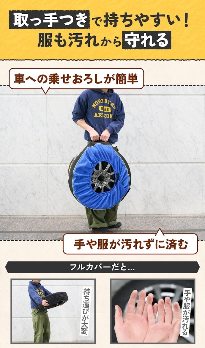 カー用品店にタイヤ交換を依頼するなら、持ち運びやすい1本用が便利