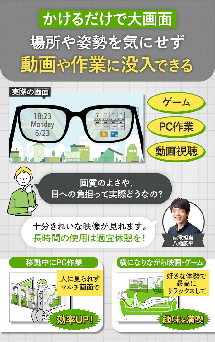 健康管理はできないけど、エンタメを楽しめるスマートグラスにも注目