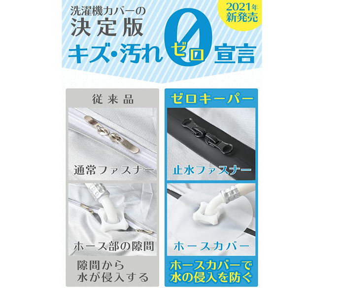 ふたの開けやすさ・防水性ともに止水ファスナーがおすすめ