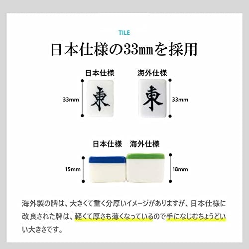 自動卓の牌サイズは28mmが標準。見やすい30mm以上も便利