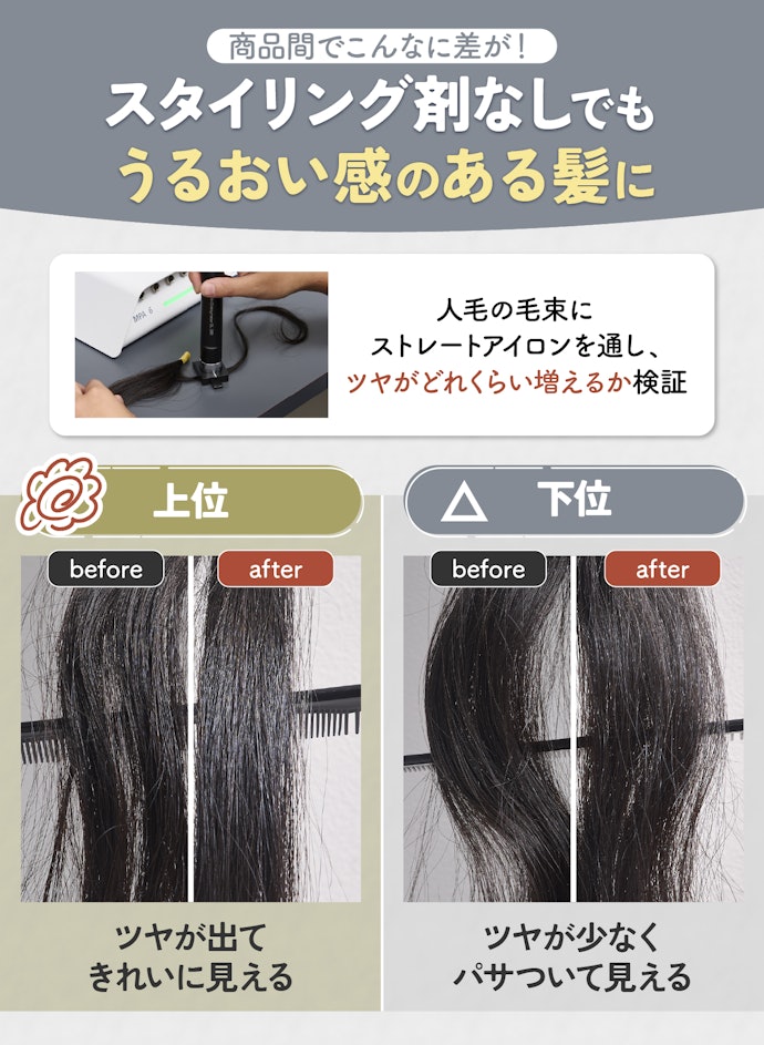 ツヤが出やすいストレートアイロンなら、洗練された印象に仕上がる