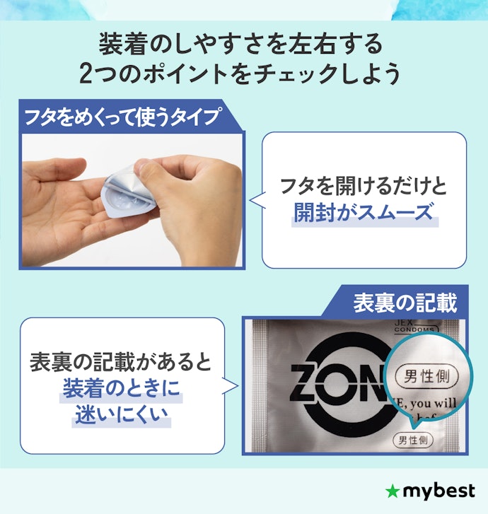コンドームを使い慣れていないなら、装着しやすいものを