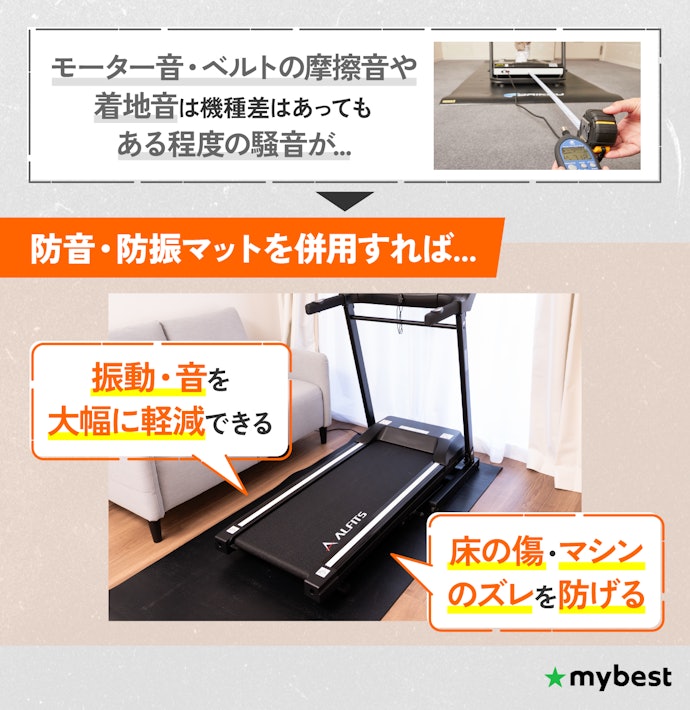 静音性に関してはどれも音が大きめ。防音マットを併用しよう