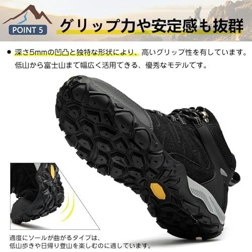 濡れた岩や下りでも滑りにくいソールのグリップは要確認