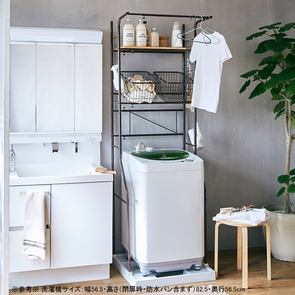 桐材 ランドリーラック/洗濯用品 【5段 ホワイト 【公式通販】