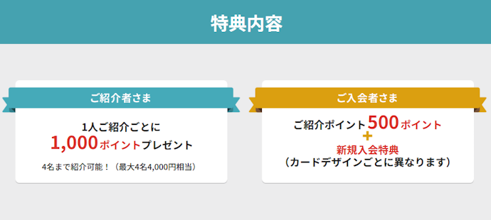 紹介キャンペーンで最大4,000ポイントプレゼント