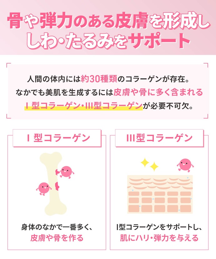 肌のハリを取り戻したいなら、Ⅰ型コラーゲンやⅢ型コラーゲンがおすすめ