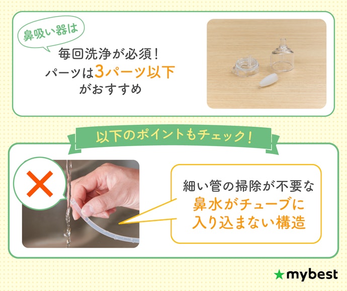 毎日のお手入れの手軽さを左右する、洗浄パーツの数に注目