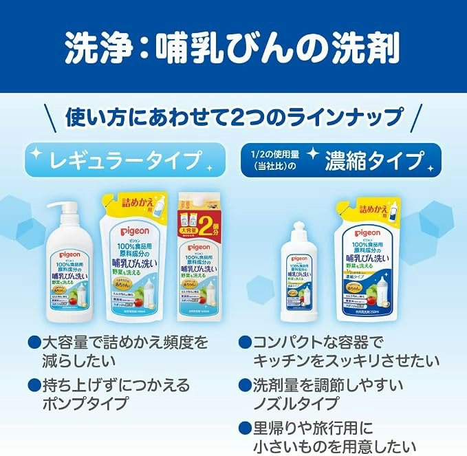 毎日使うものだから、大容量・濃縮タイプでコストもチェック