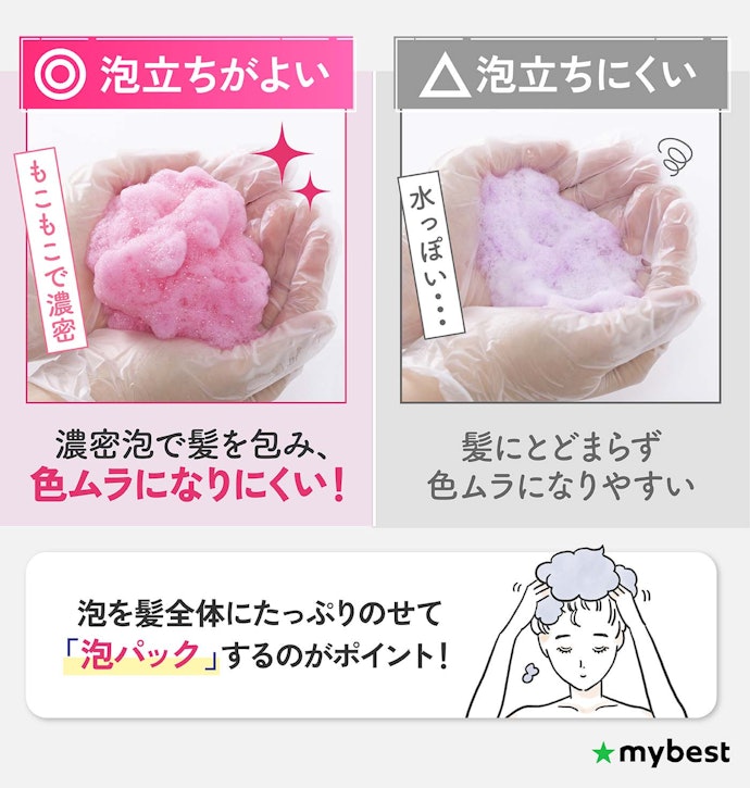 ムラのない仕上がりには泡立ちが重要