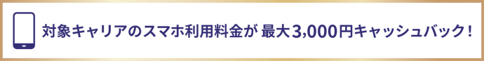 【SAISON GOLD Premium】Visa限定!スマホ利用料金が最大3,000円キャッシュバック!