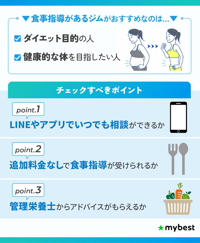 ダイエットがしたい人は、ジムに行かない日でも食事の相談ができるジムがおすすめ