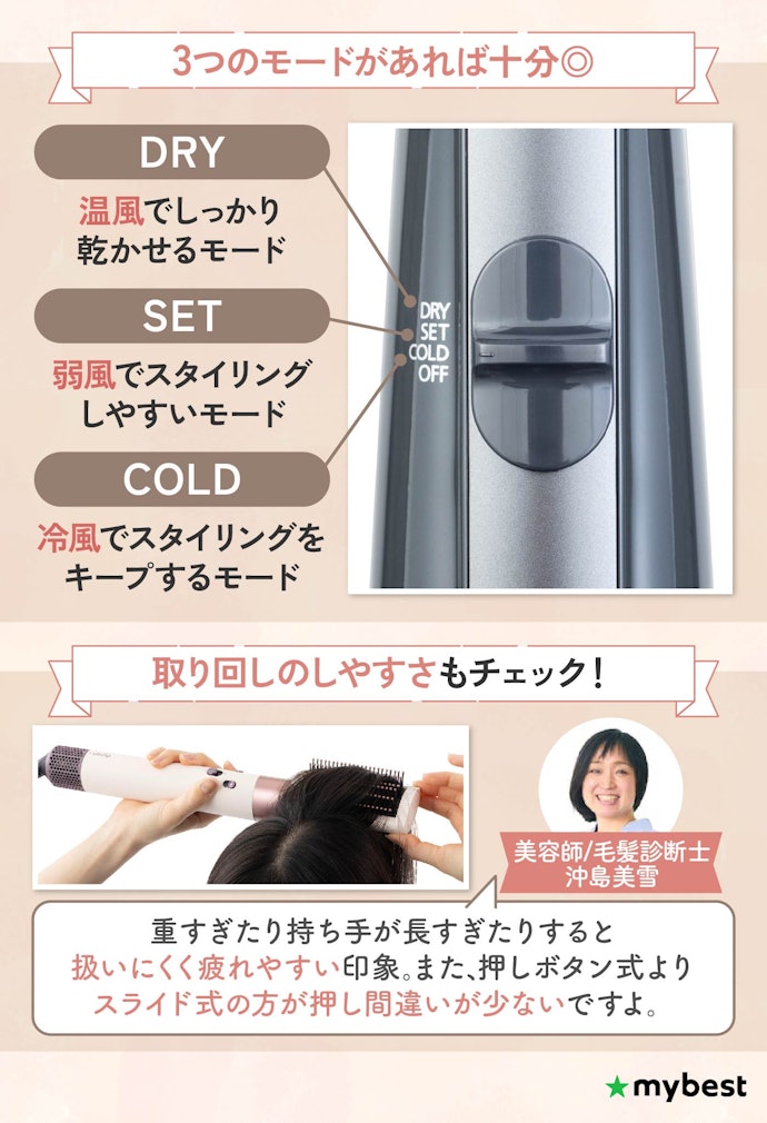 温度・風量調節機能をチェック