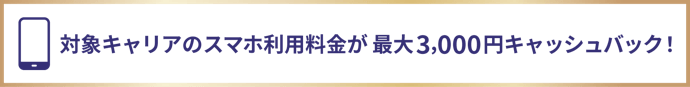 【SAISON GOLD Premium】Visa限定!スマホ利用料金が最大3,000円キャッシュバック!