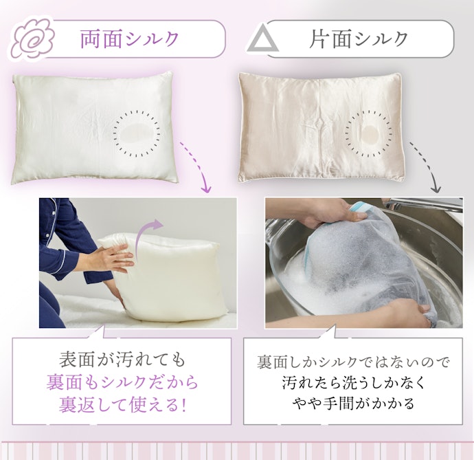 すぐに洗濯できないなら、両面シルクが便利