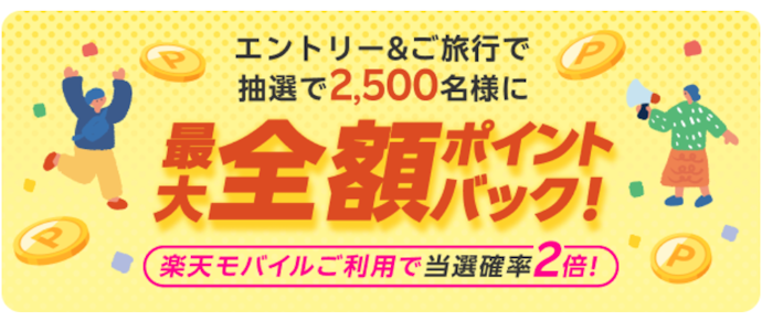条件を満たすと抽選で最大全額ポイントバック