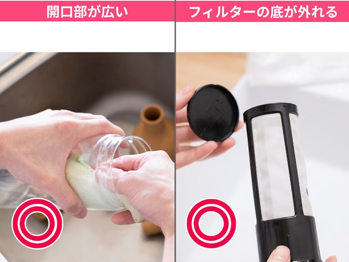 パーツが分解できる商品は洗いやすく衛生的