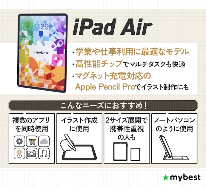 学業や仕事を効率的に進めたいなら、iPad Airが快適