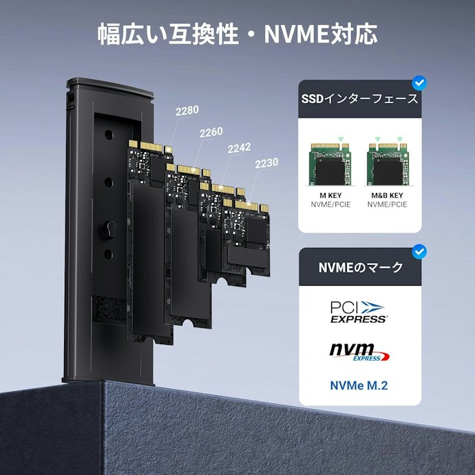 M.2 SSDの規格・サイズに合うケースを選ぼう
