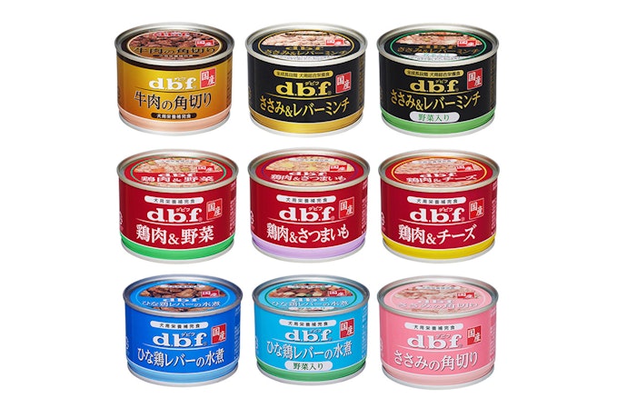 肉系の150g缶シリーズは全9種類。野菜入りタイプもあり