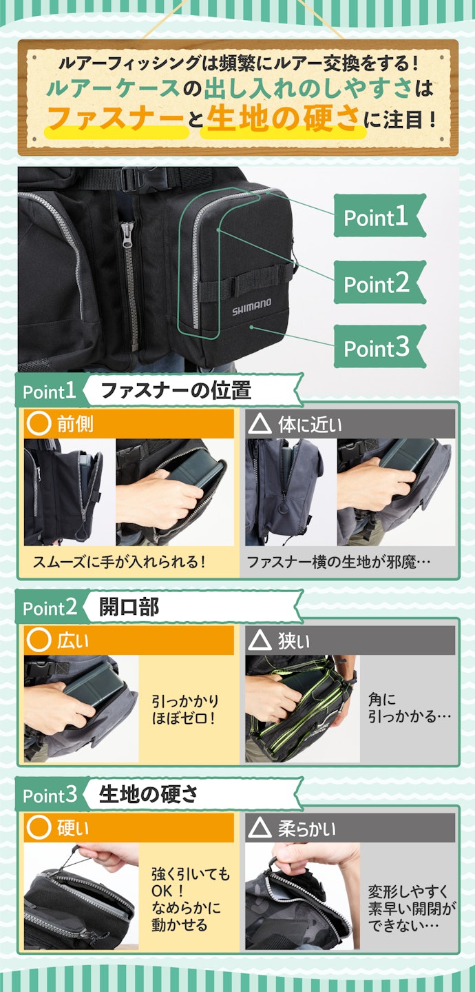 メインポケットの構造が満足度に大きく影響。出し入れしやすいものを選ぼう