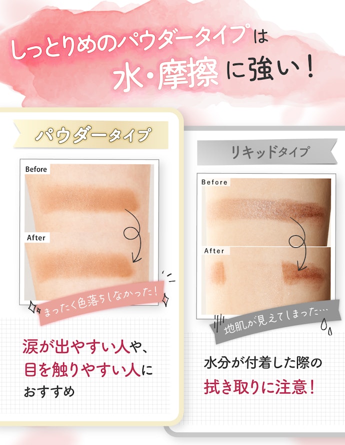 落ちにくさにこだわるならパウダータイプを
