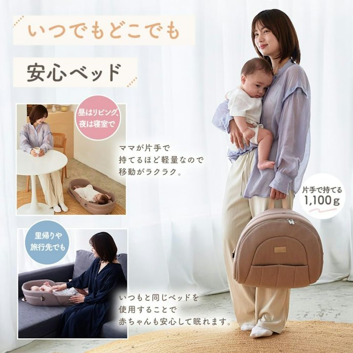 折りたためるタイプなら持ち運びやすい。里帰りや旅行でも同じ環境をつくれる