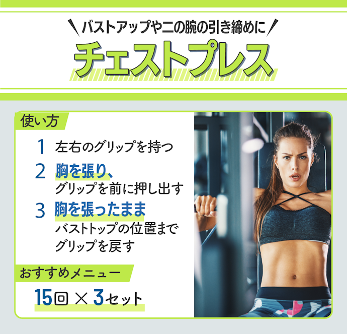 チェストプレスの使い方