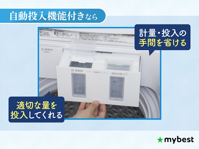 自動投入があれば、投入・計量の手間が省ける
