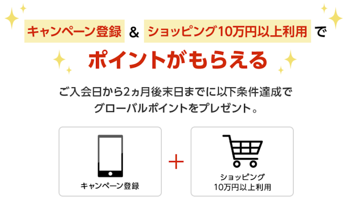 特典①:新規入会で最大3,000ポイントプレゼント