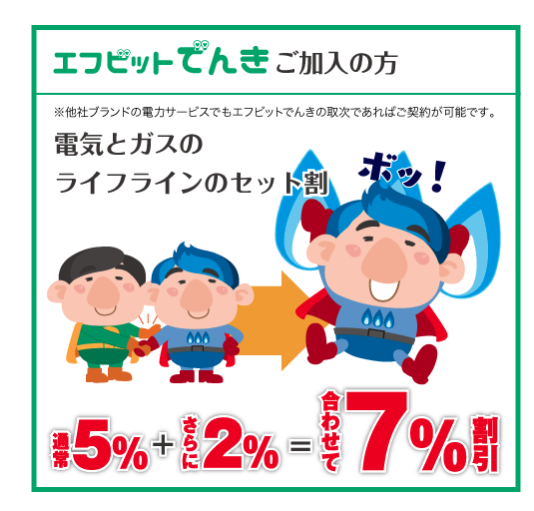 ガスとのセット割プランがある