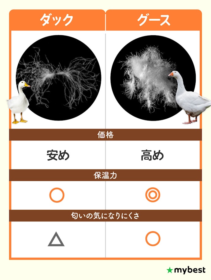 重視するポイントでダックかグースを選ぼう