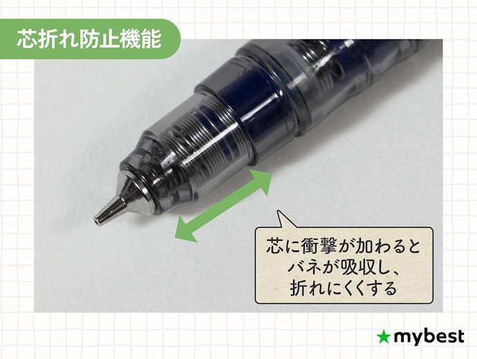 細いからこそ、芯の折れにくい工夫があるものを選ぼう