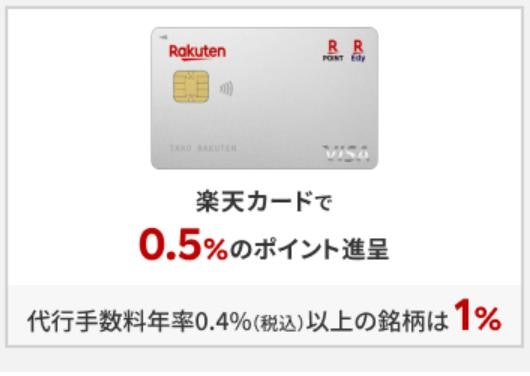 楽天カード:楽天証券でのクレカ積立で0.50%還元